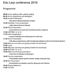 Edu-larp conference 2019 program
