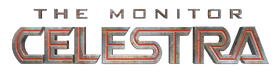 A logo in a science fiction font saying The Monitor Celestra