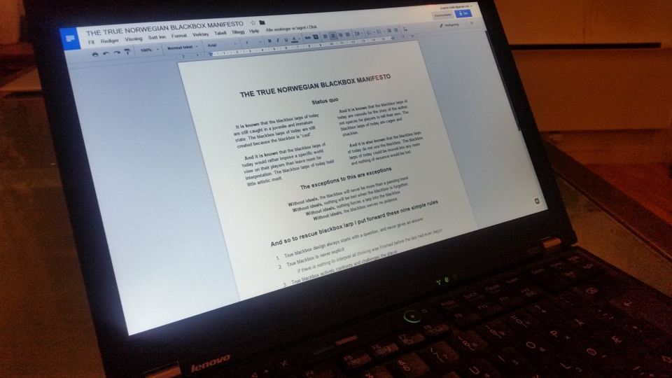 The True Norwegian Blackbox Manifesto